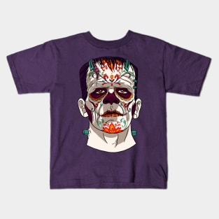 Catrina Frankenstein Sugar Skull Horror Movie Kids T-Shirt